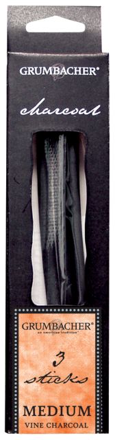GRUM VINE CHARCOAL MED 3/PK