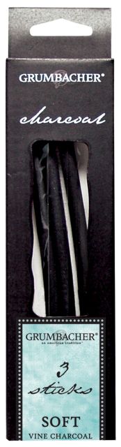 GRUM VINE CHARCOAL SOFT 3/PK