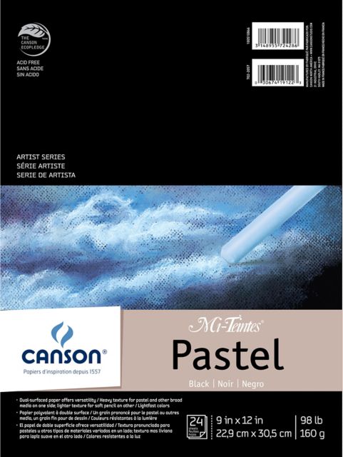MI-TEINTES PAD BLACK 24 SHEETS 9X12