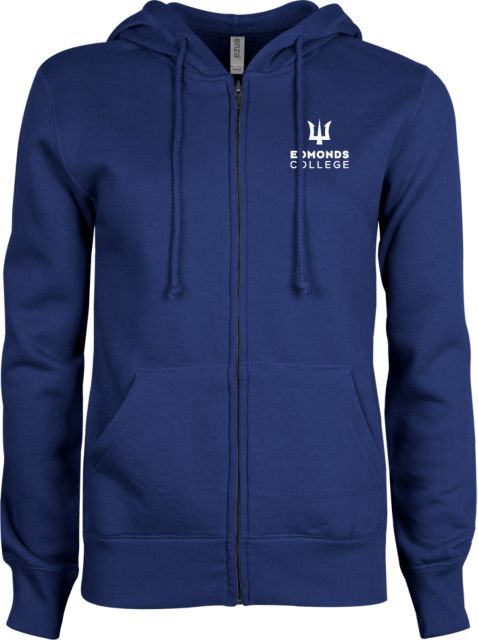 Edmonds College ENZA Womens Fleece Full Zip Hoodie Edmonds College Wordmark - ONLINE ONLY