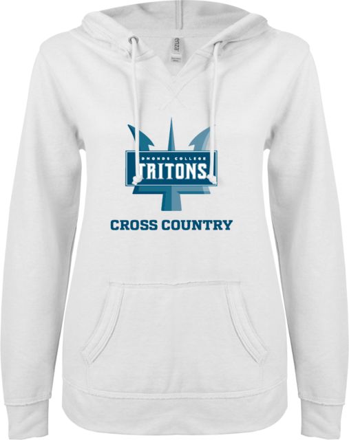 Edmonds College ENZA Womens V Notch Raw Edge Fleece Hoodie Edmonds College Cross Country - ONLINE ONLY