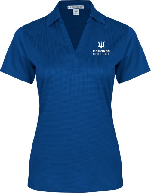 Edmonds College Womens Performance Fine Jacquard Polo Edmonds College Wordmark - ONLINE ONLY