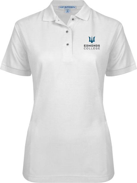 Edmonds College Womens Silk Touch Pique Polo Edmonds College Wordmark - ONLINE ONLY