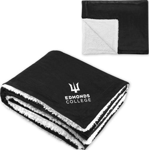 Edmonds College Super Soft Luxurious Sherpa Throw Blanket Edmonds College Wordmark - ONLINE ONLY