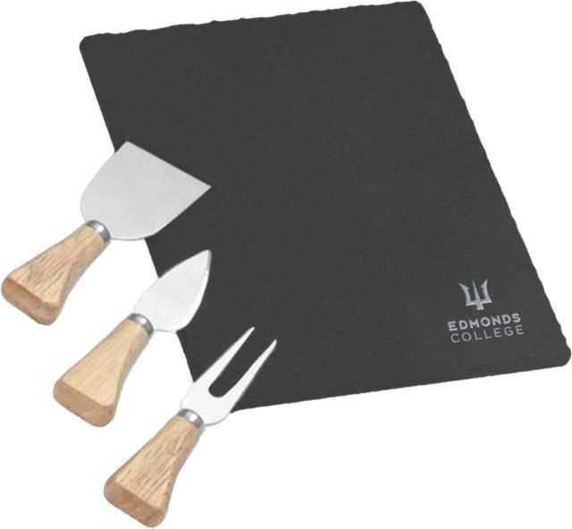 Edmonds College 4 Piece Slate Cheese Serving Set Edmonds College Wordmark Engraved - ONLINE ONLY