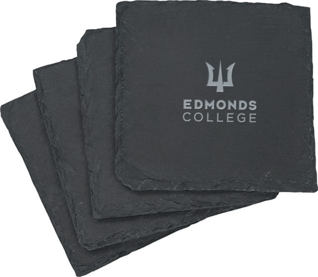 Edmonds College Slate Coaster Set Edmonds College Wordmark Engraved - ONLINE ONLY